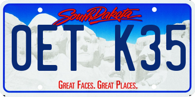 SD license plate 0ETK35