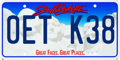 SD license plate 0ETK38