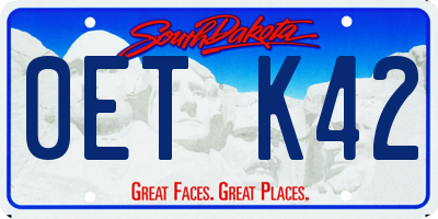 SD license plate 0ETK42