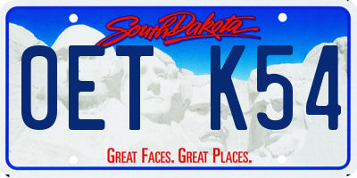 SD license plate 0ETK54