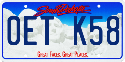 SD license plate 0ETK58