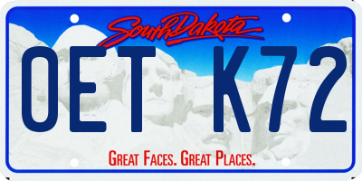 SD license plate 0ETK72