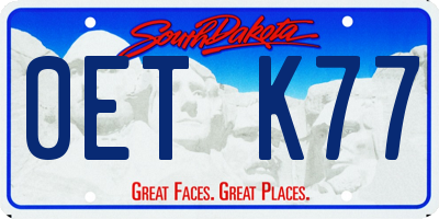 SD license plate 0ETK77