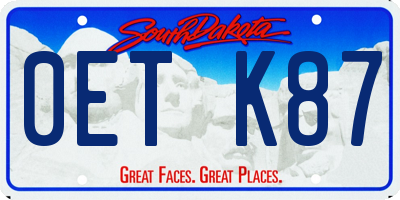 SD license plate 0ETK87