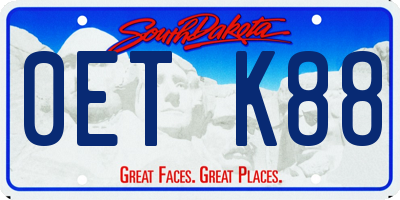 SD license plate 0ETK88