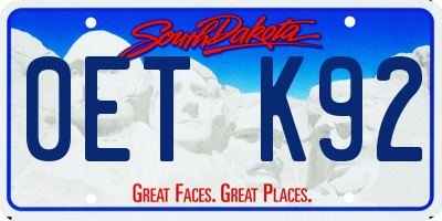 SD license plate 0ETK92