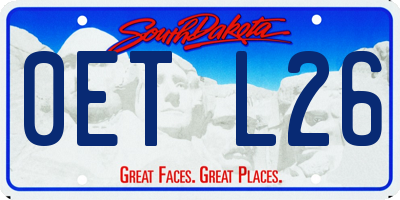 SD license plate 0ETL26