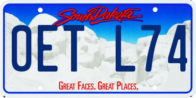 SD license plate 0ETL74