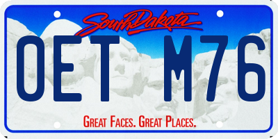 SD license plate 0ETM76