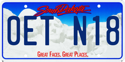 SD license plate 0ETN18