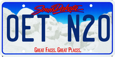 SD license plate 0ETN20