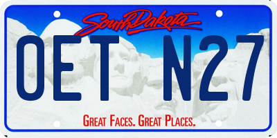 SD license plate 0ETN27