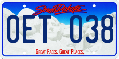 SD license plate 0ETO38