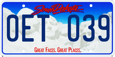 SD license plate 0ETO39