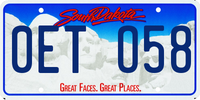 SD license plate 0ETO58