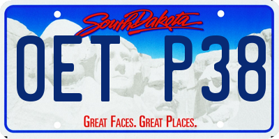 SD license plate 0ETP38