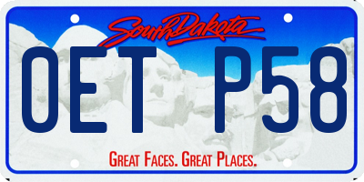 SD license plate 0ETP58