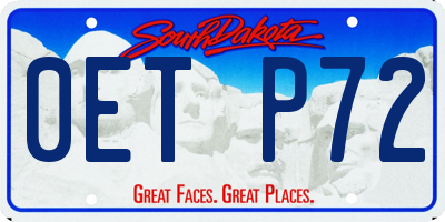SD license plate 0ETP72