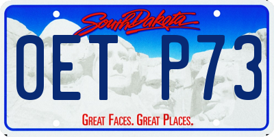 SD license plate 0ETP73