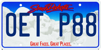 SD license plate 0ETP88