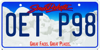 SD license plate 0ETP98