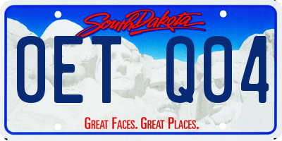 SD license plate 0ETQ04