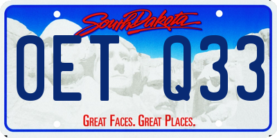 SD license plate 0ETQ33