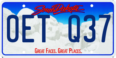 SD license plate 0ETQ37