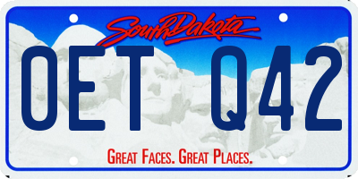 SD license plate 0ETQ42