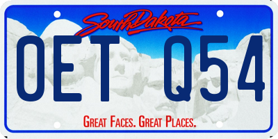SD license plate 0ETQ54
