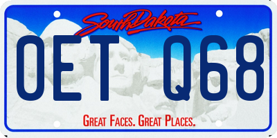 SD license plate 0ETQ68