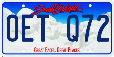 SD license plate 0ETQ72