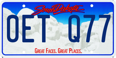 SD license plate 0ETQ77