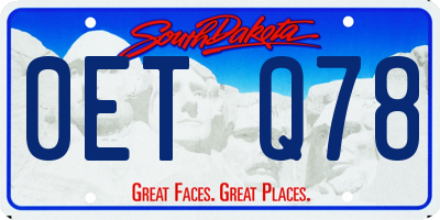 SD license plate 0ETQ78