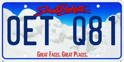 SD license plate 0ETQ81