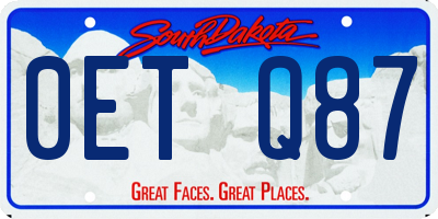 SD license plate 0ETQ87