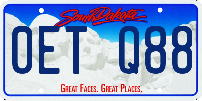 SD license plate 0ETQ88