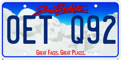 SD license plate 0ETQ92