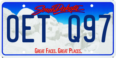 SD license plate 0ETQ97