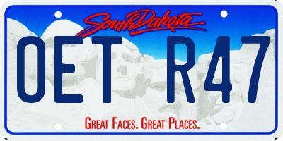 SD license plate 0ETR47