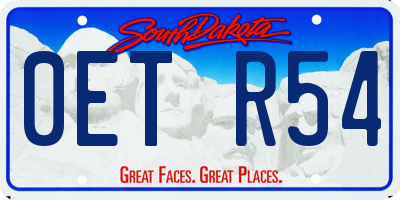 SD license plate 0ETR54