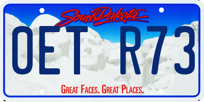 SD license plate 0ETR73