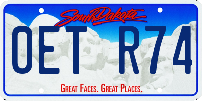 SD license plate 0ETR74