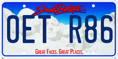 SD license plate 0ETR86