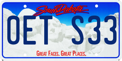 SD license plate 0ETS33