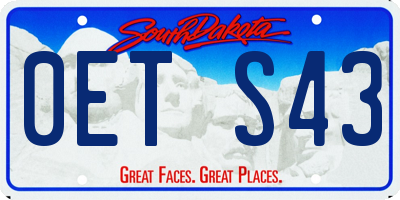 SD license plate 0ETS43