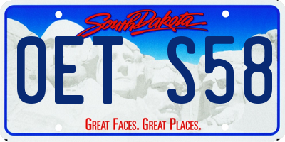 SD license plate 0ETS58