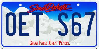 SD license plate 0ETS67