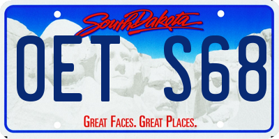 SD license plate 0ETS68