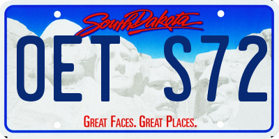 SD license plate 0ETS72